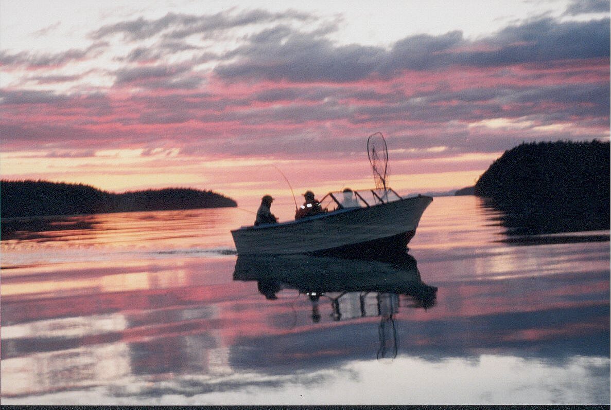 Sunset fishing on Knight Inlet